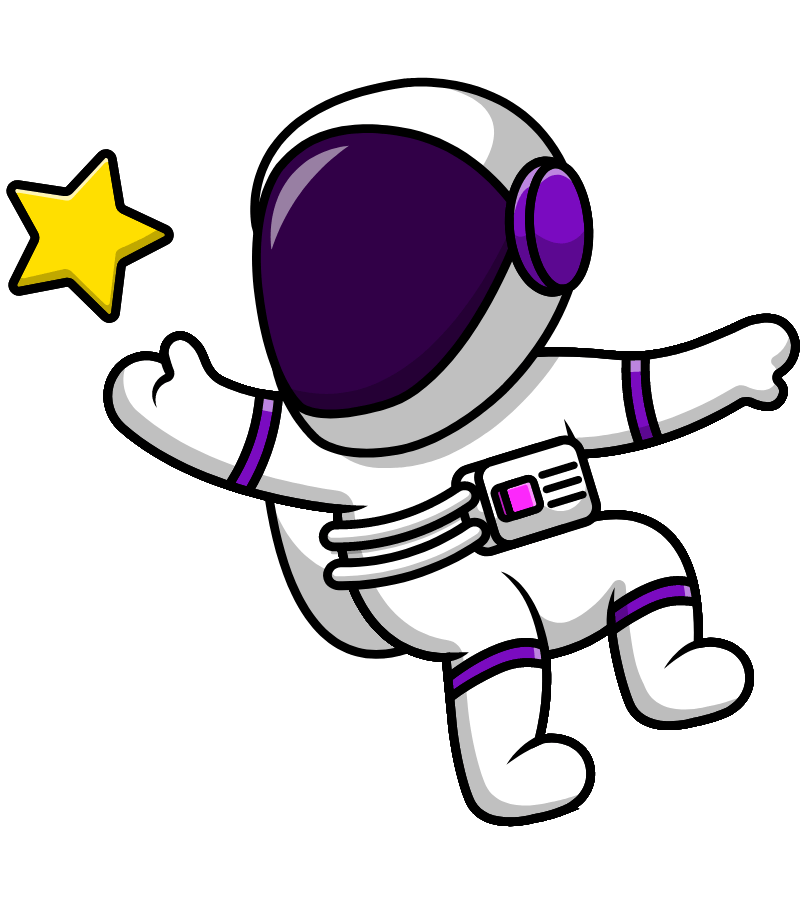 Astronauta con una estrella sobre la mano